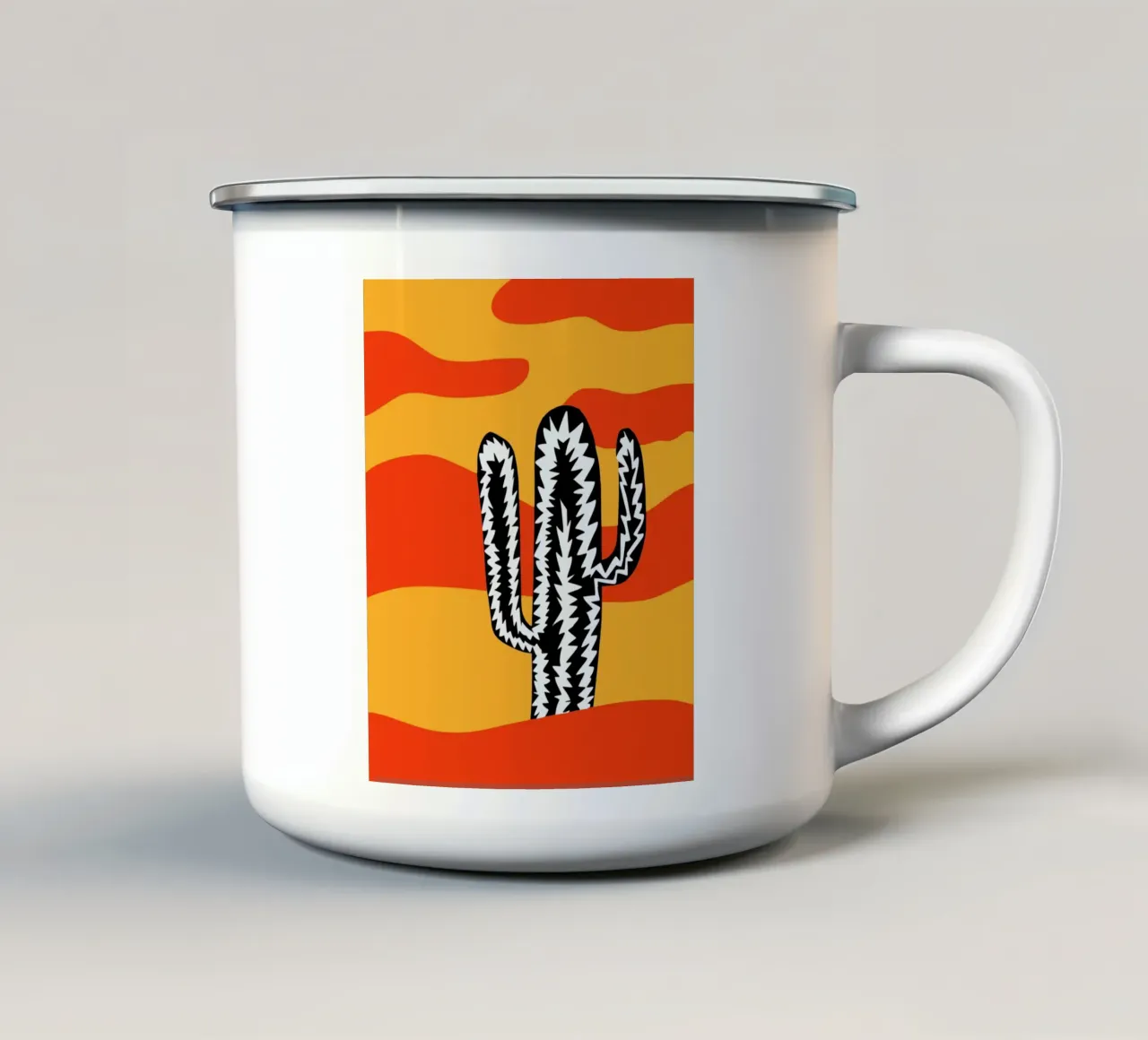 Cactus eclettico var. 2 tazza in smalto da Little Dean
