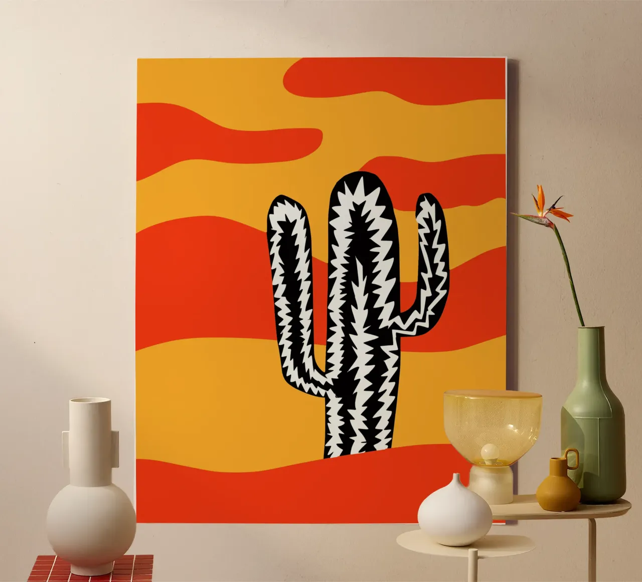 Cactus eclettico var. 2 tela da Little Dean