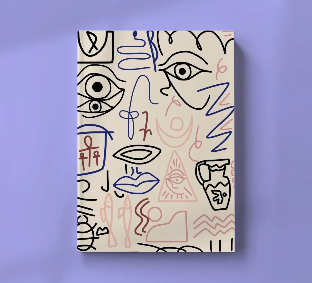 Maximalist line art 18 notebook by Little Dean