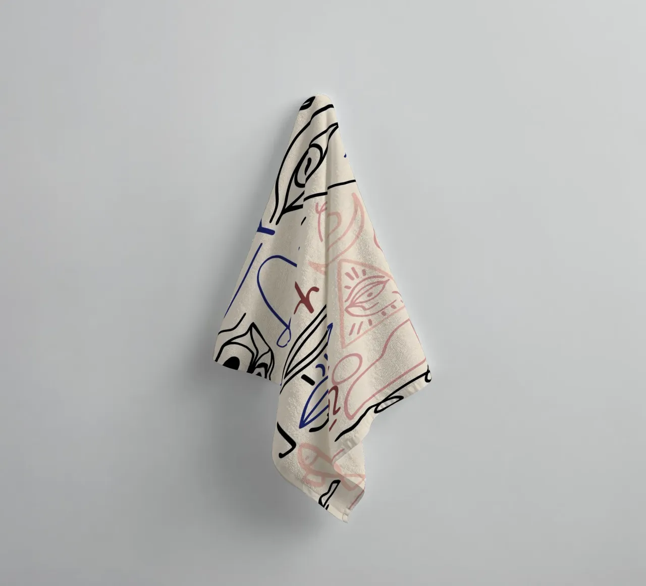 Maximalist line art 18 towel by Little Dean
