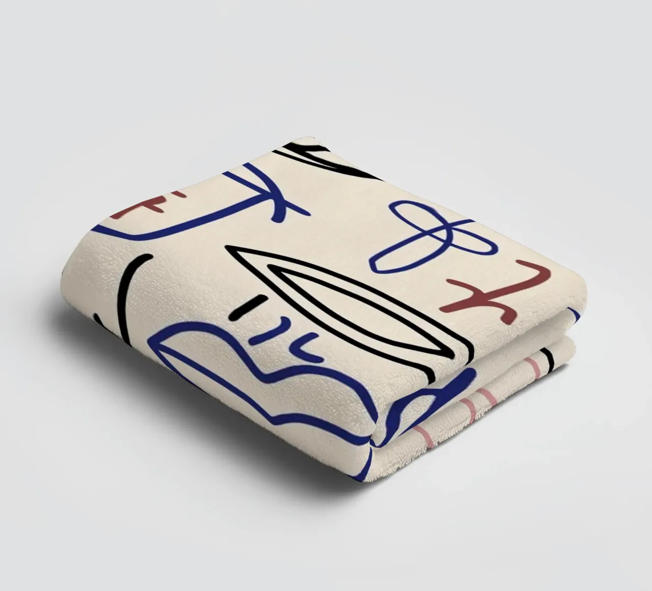 Maximalist line art 18 towel by Little Dean
