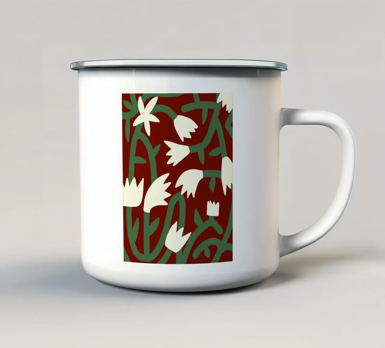 Motivo floreale retrò x tazza in smalto da Little Dean