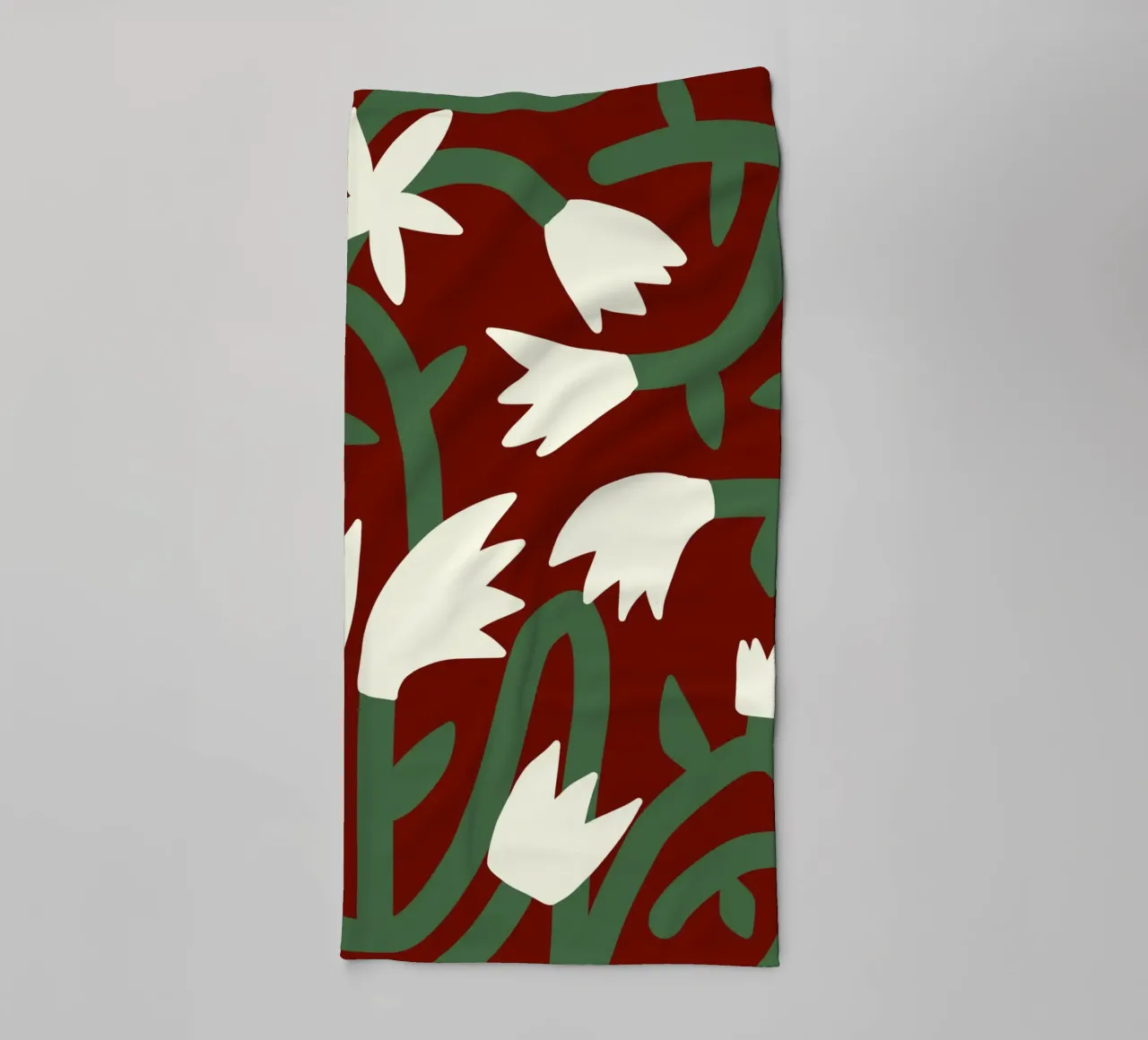 Retro flower pattern x towel by Little Dean