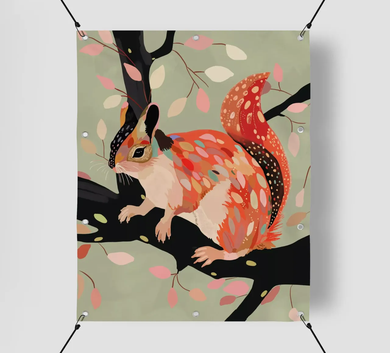 Scoiattolo sull'albero telo in pvc da ArtsySesta