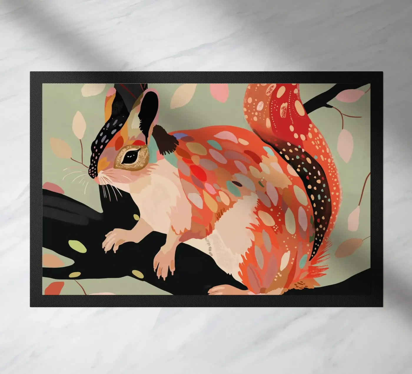 Squirrel In The Tree doormat by ArtsySesta