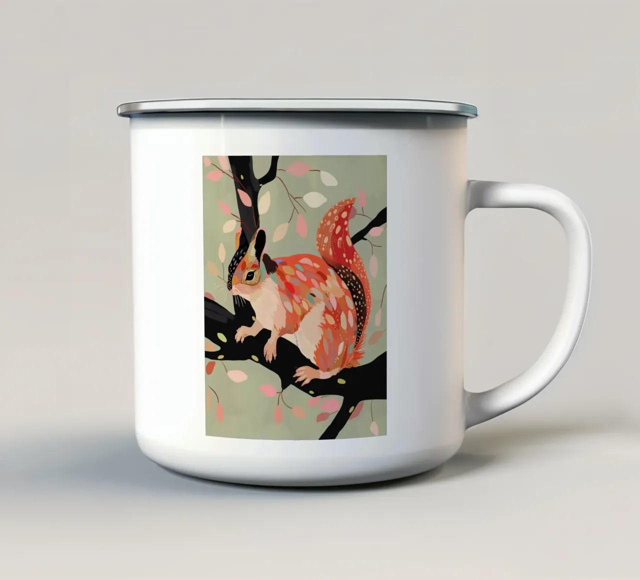 Scoiattolo sull'albero tazza in smalto da ArtsySesta