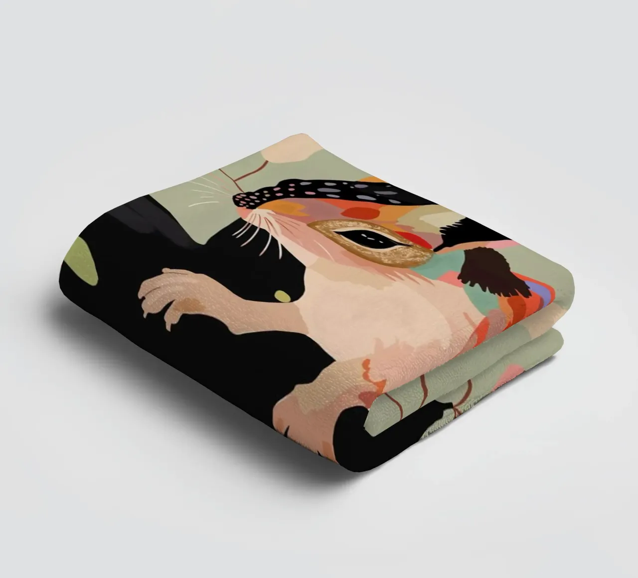 Squirrel In The Tree towel by ArtsySesta