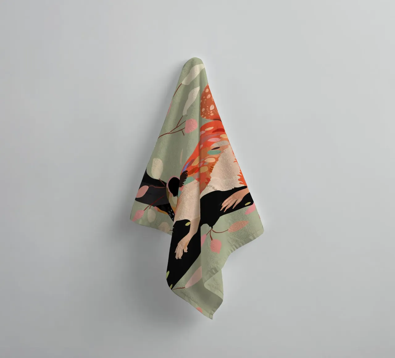 Squirrel In The Tree towel by ArtsySesta