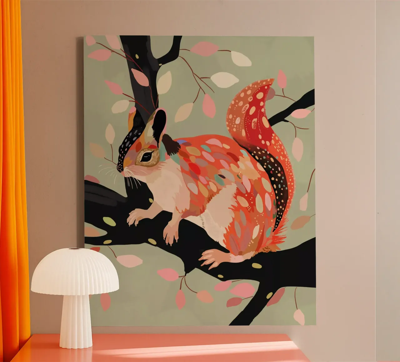 Squirrel In The Tree canvas by ArtsySesta