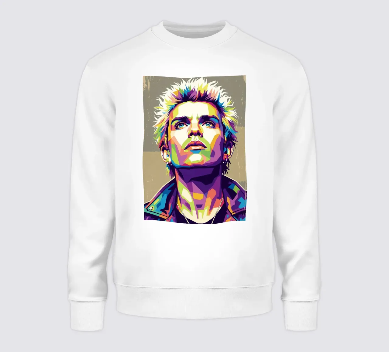 Billy Idol ritratto in stile pop art felpa da Hantamrata