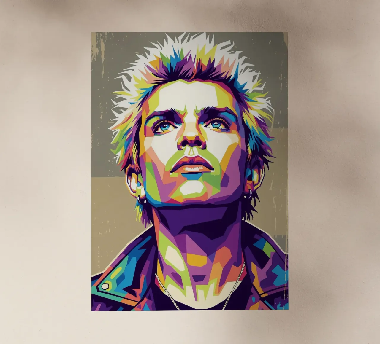 Billy Idol ritratto in stile pop art pellicola backlit da Hantamrata
