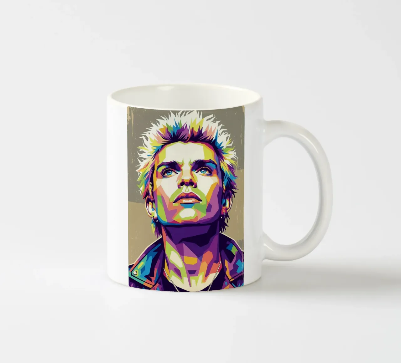 Billy Idol ritratto in stile pop art tazza in ceramica da Hantamrata