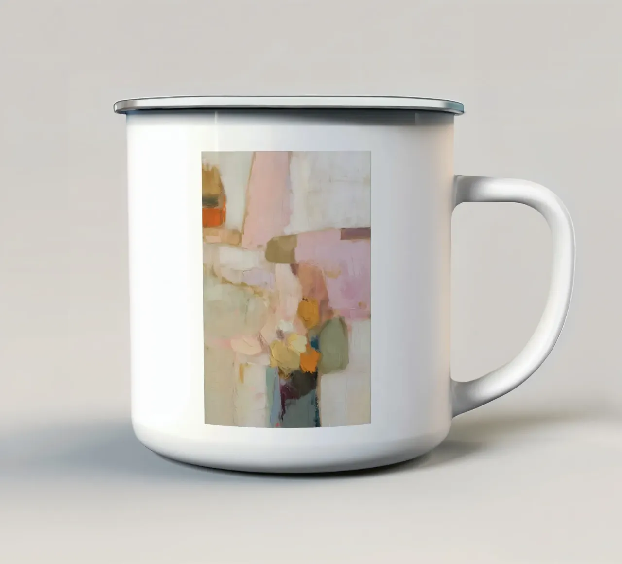 Delicati mondi astratti di colore tazza in smalto da Carinaprint