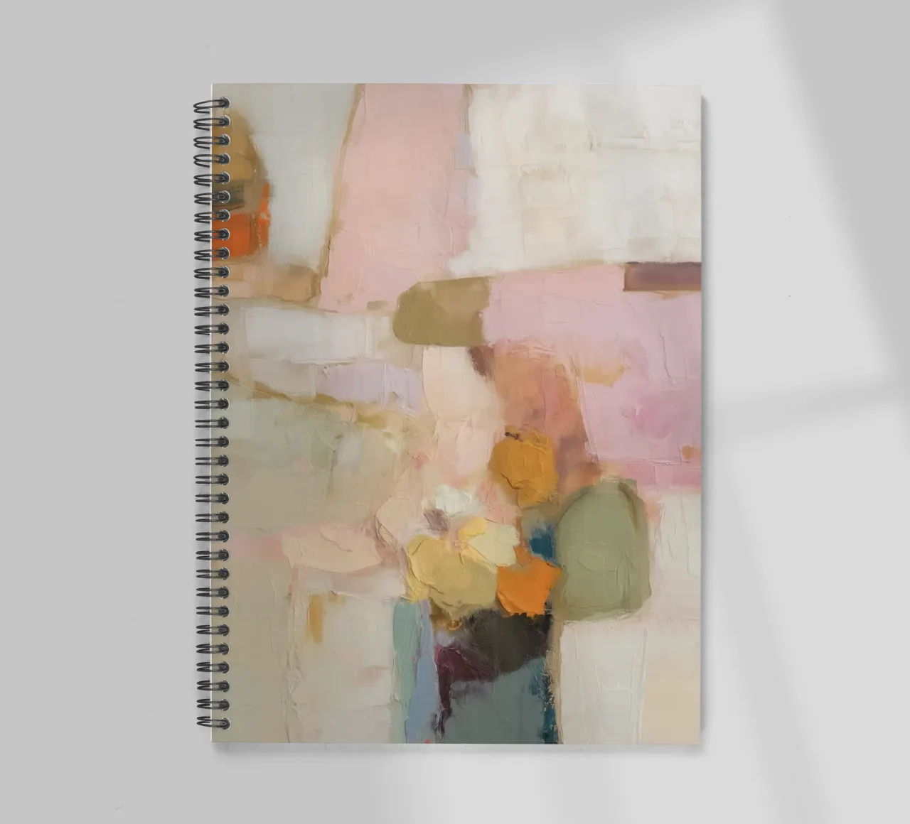 Delicate abstract worlds of colour spiral notebook by Carinaprint
