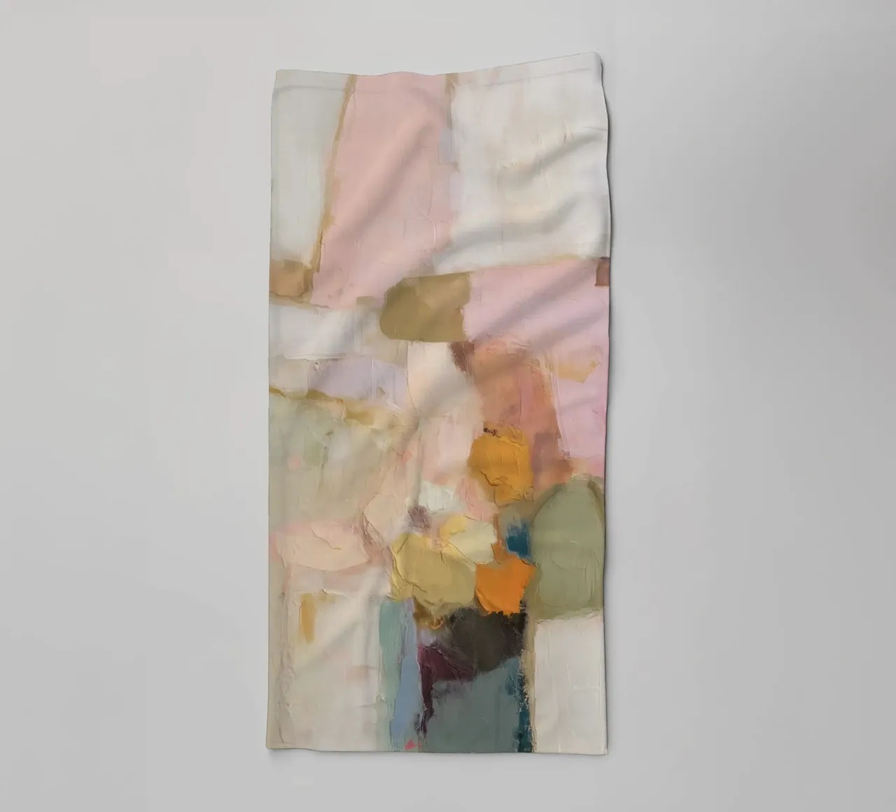 Delicate abstract worlds of colour towel by Carinaprint