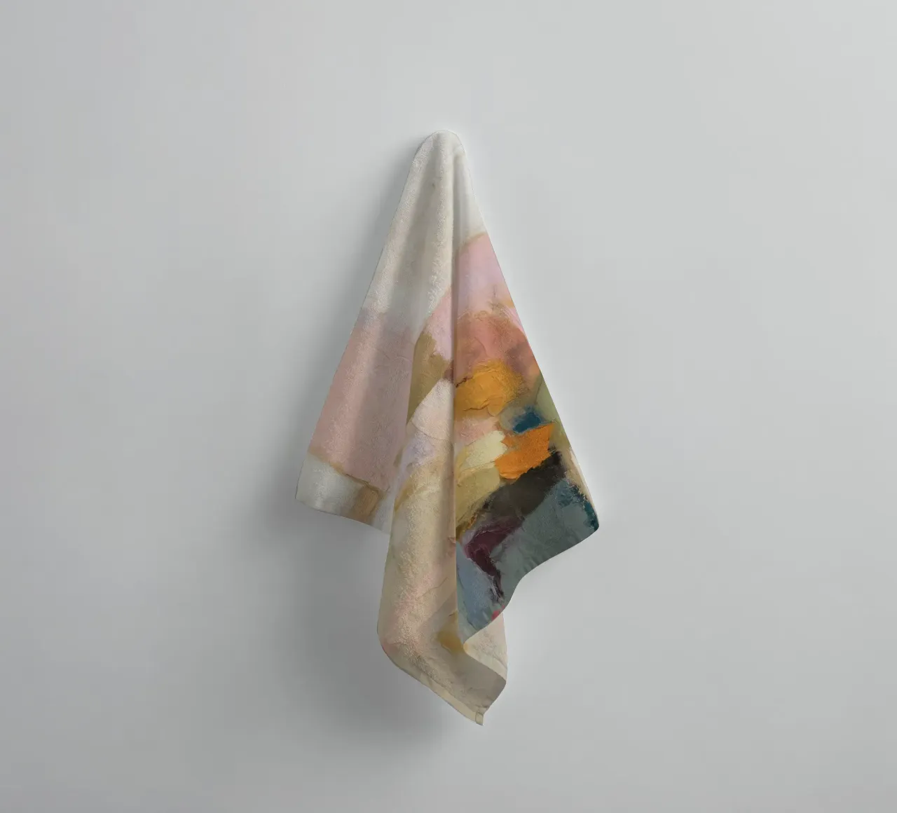 Delicate abstract worlds of colour towel by Carinaprint