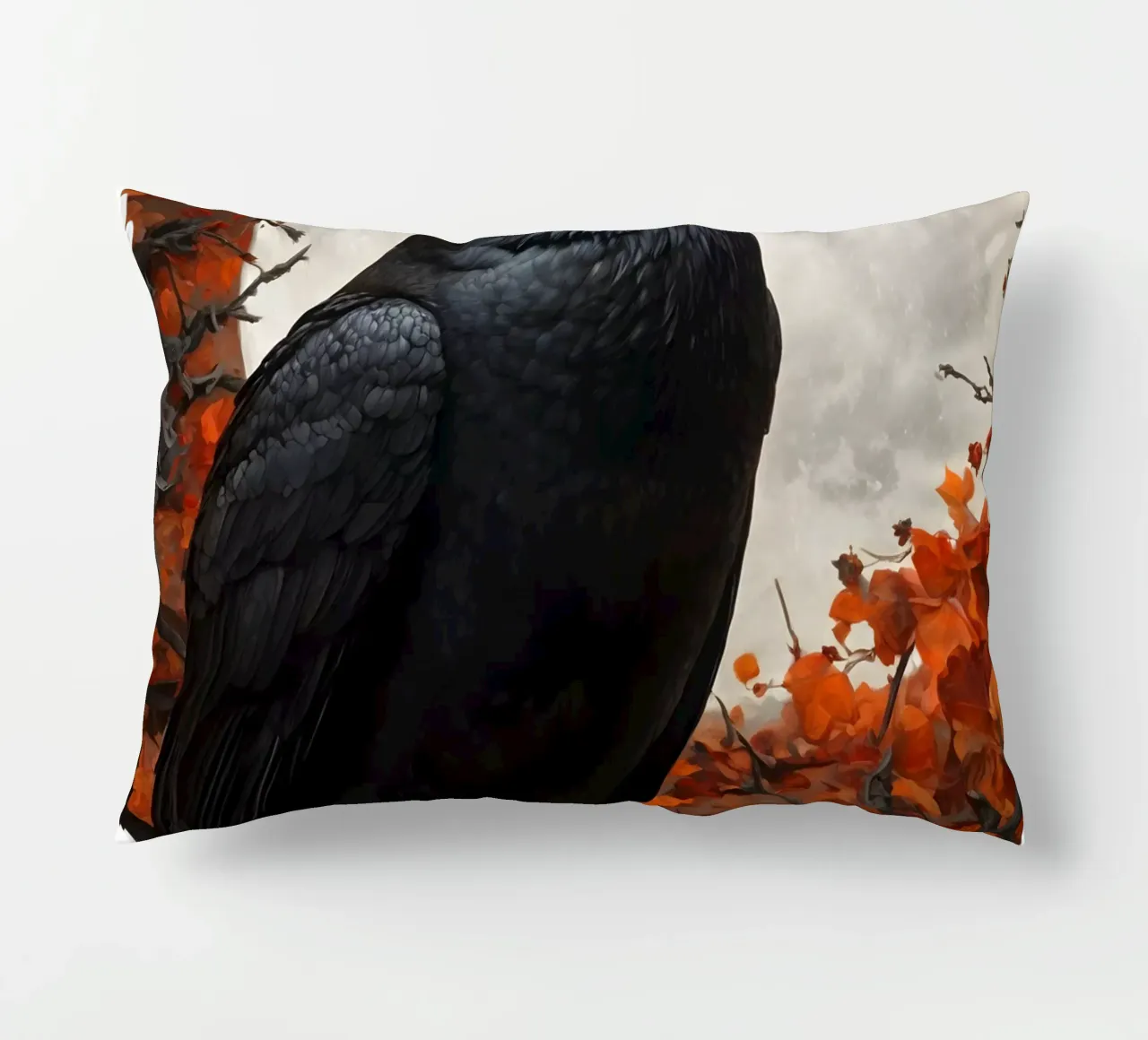 Corbeau sous la pleine lune coussin de Eva Nev