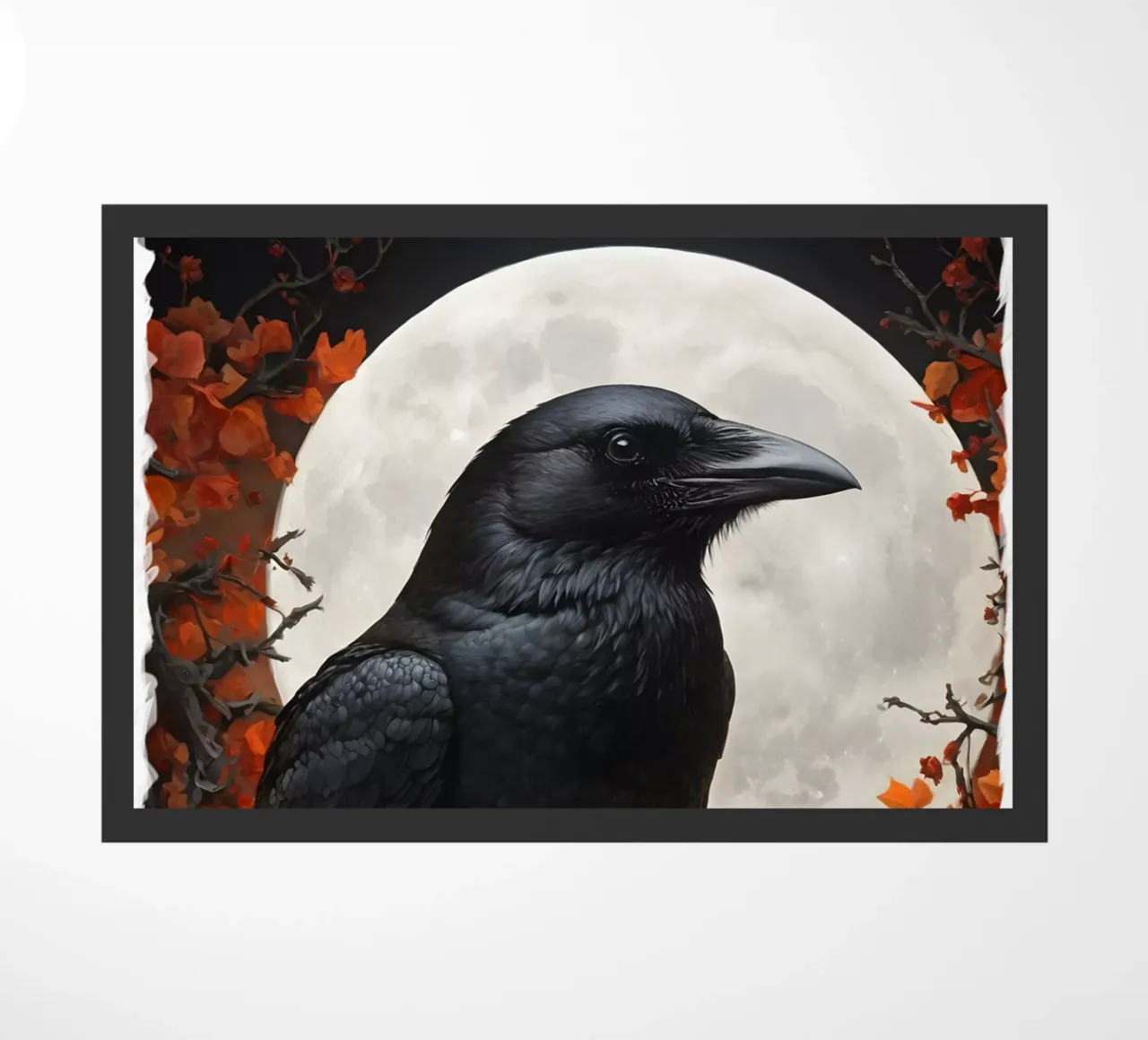 Raven under the Full Moon doormat by Eva Nev