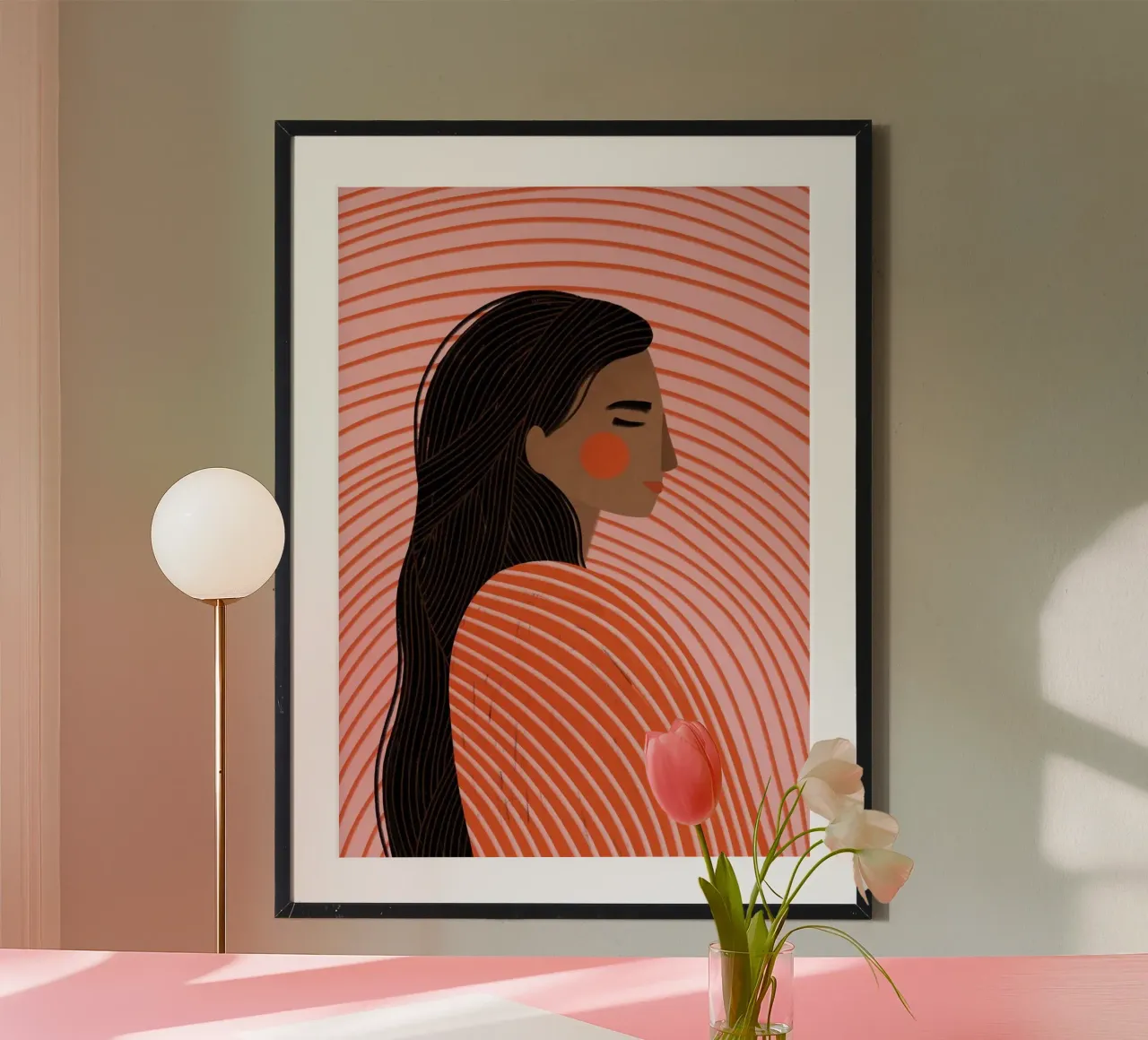 Linea donna a righe poster da Irmhild Schüler