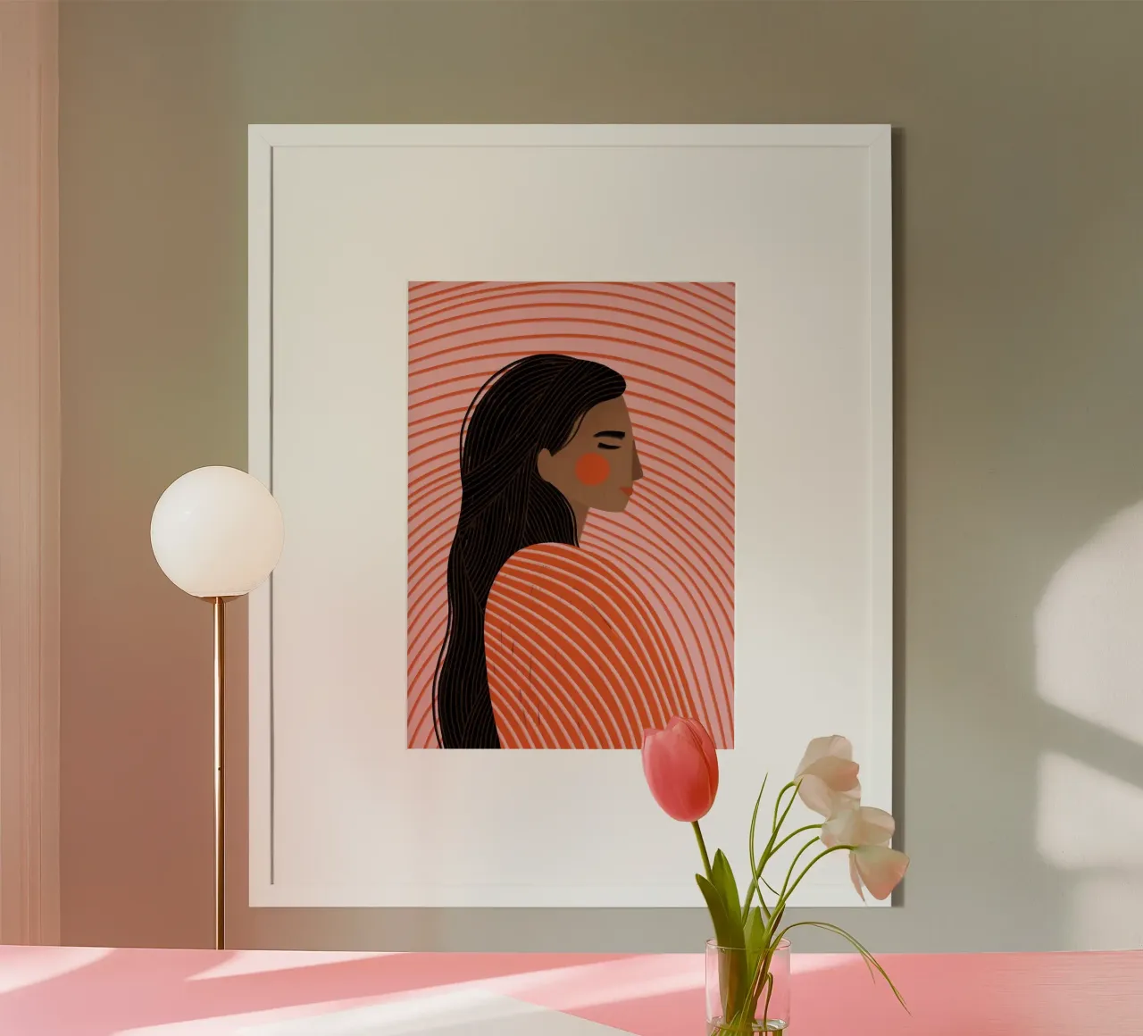 Linea donna a righe poster da Irmhild Schüler