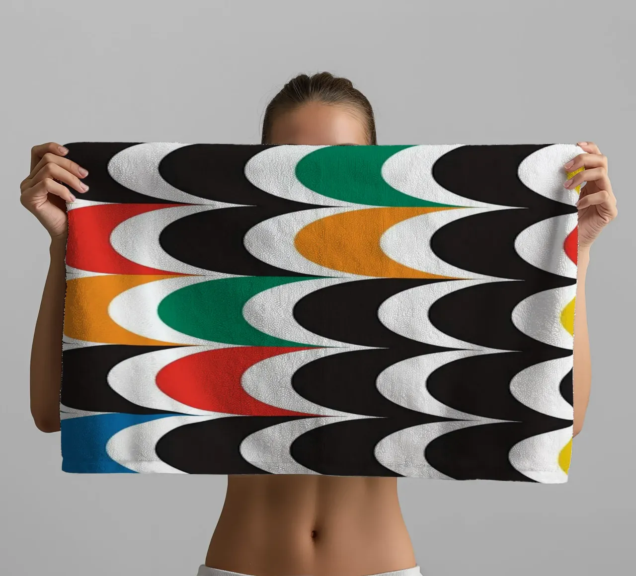 Half circle bauhaus horizontal towel by Family Bauhaus Art