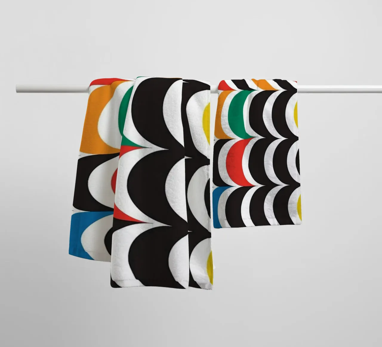 Half circle bauhaus horizontal towel by Family Bauhaus Art