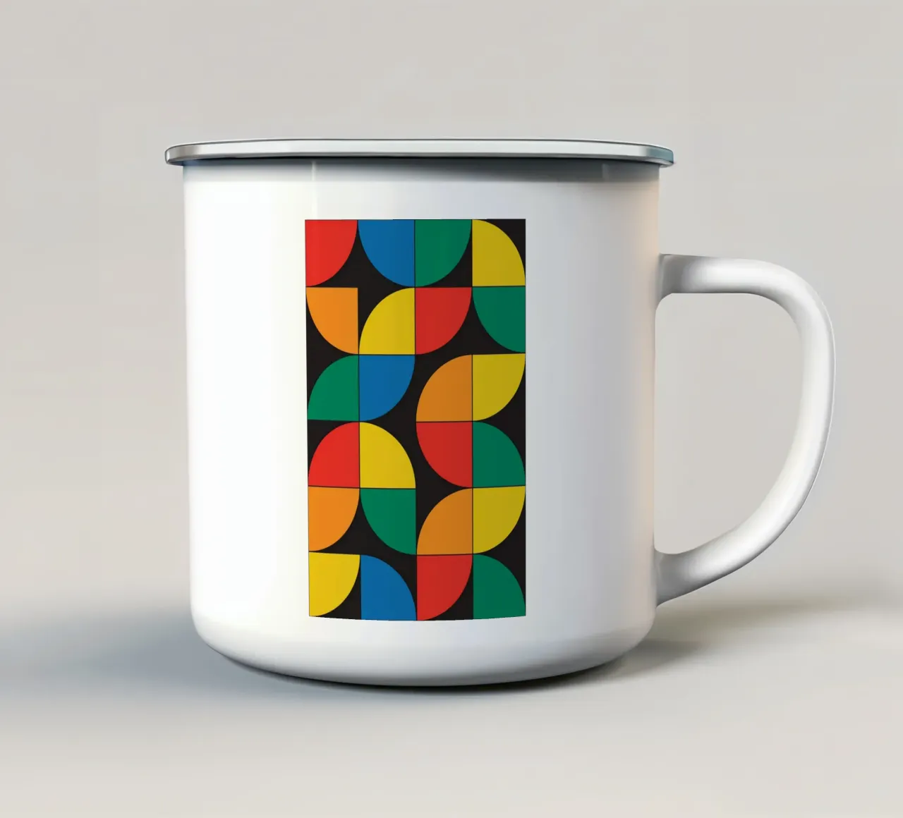 Forma bauhaus semicerchio scuro tazza in smalto da Family Bauhaus Art