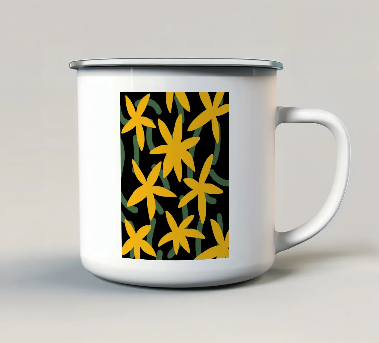 Motivo floreale a stella tazza in smalto da Little Dean