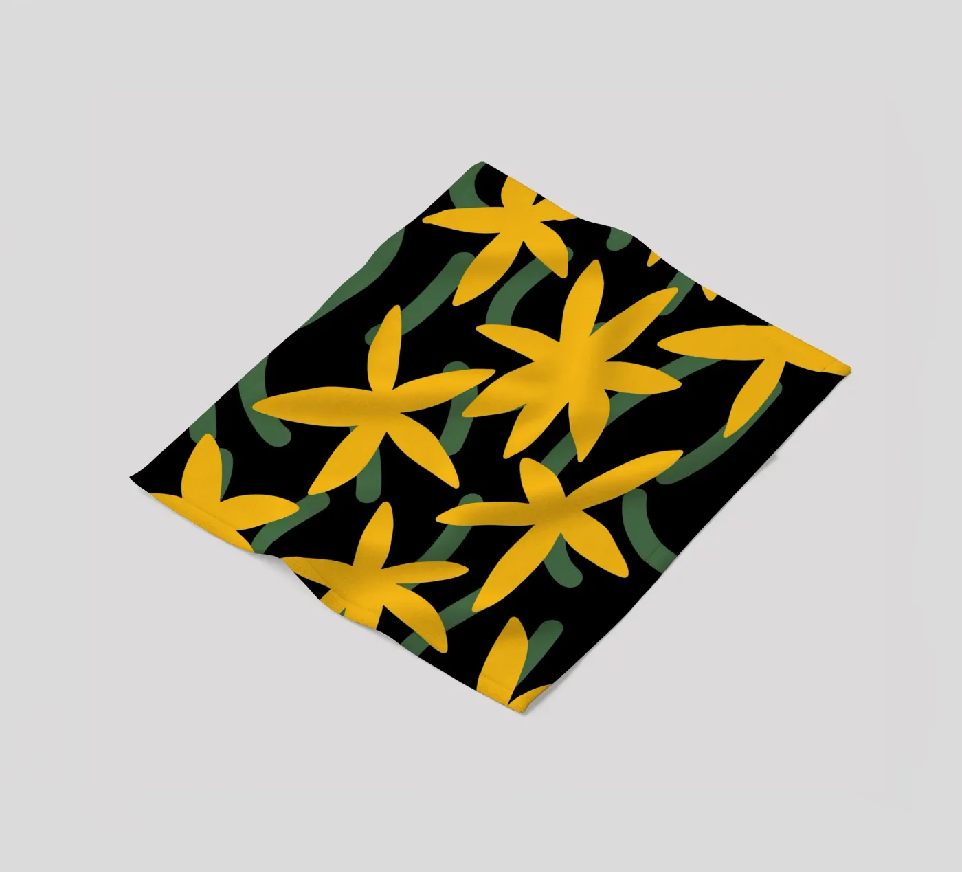 Star flower pattern fleece blanket by Little Dean