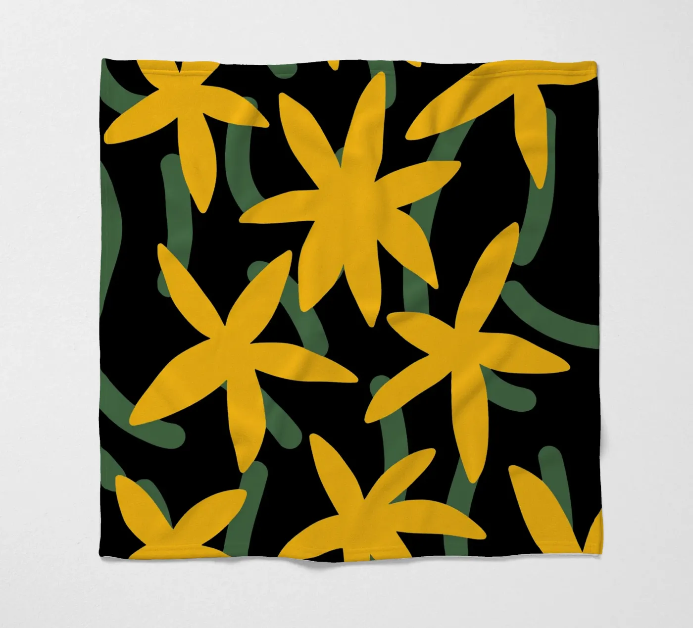 Star flower pattern fleece blanket by Little Dean