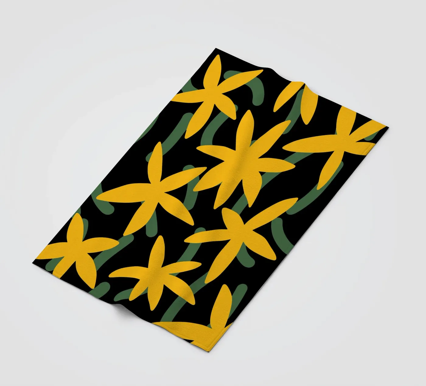 Star flower pattern fleece blanket by Little Dean