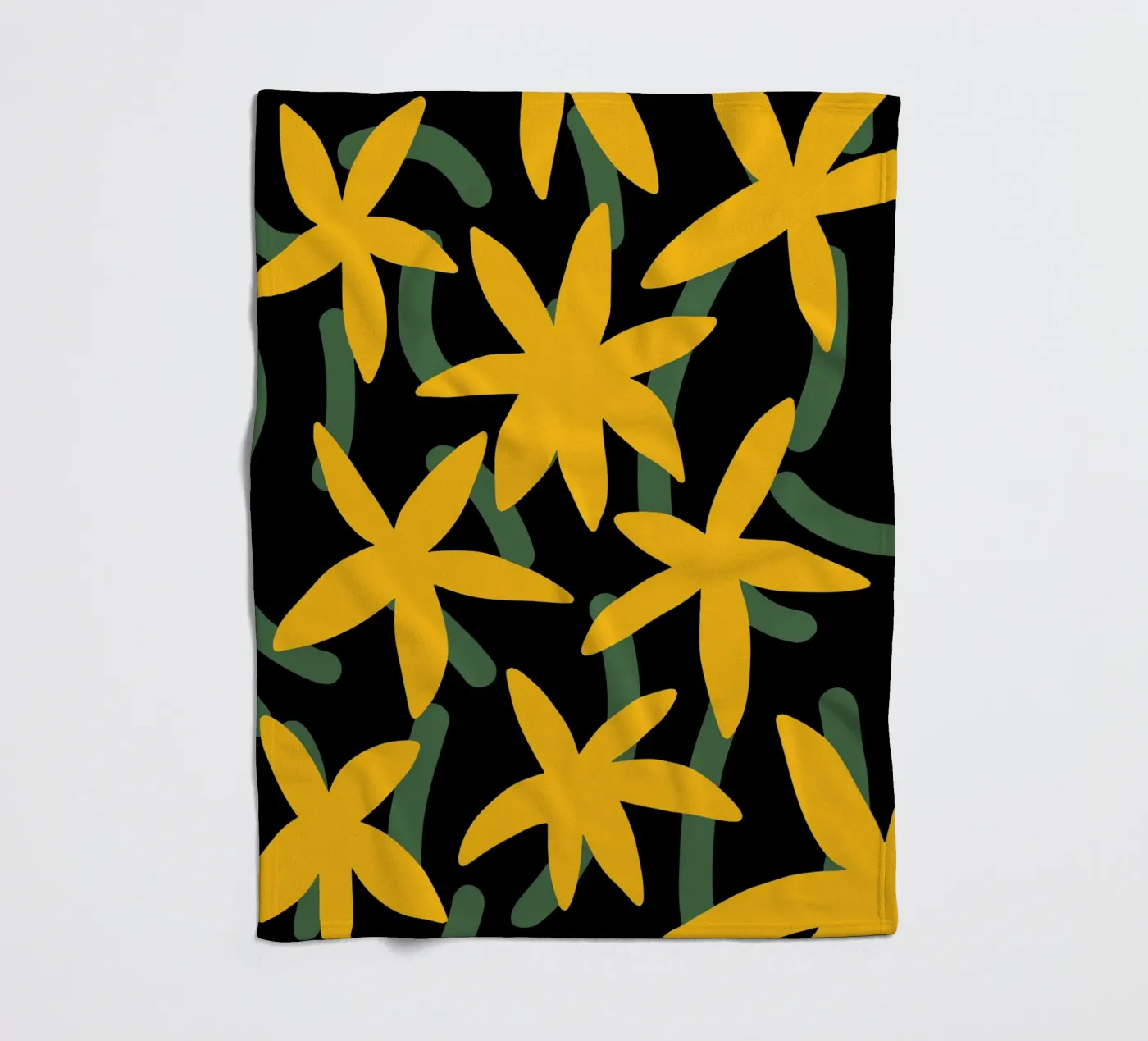 Star flower pattern fleece blanket by Little Dean