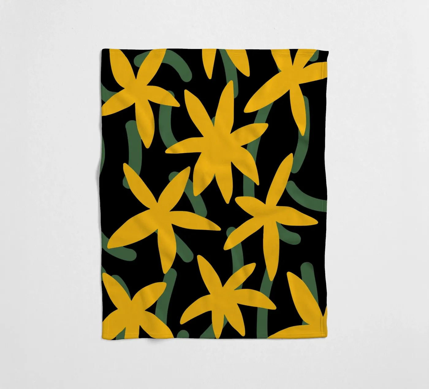 Star flower pattern fleece blanket by Little Dean