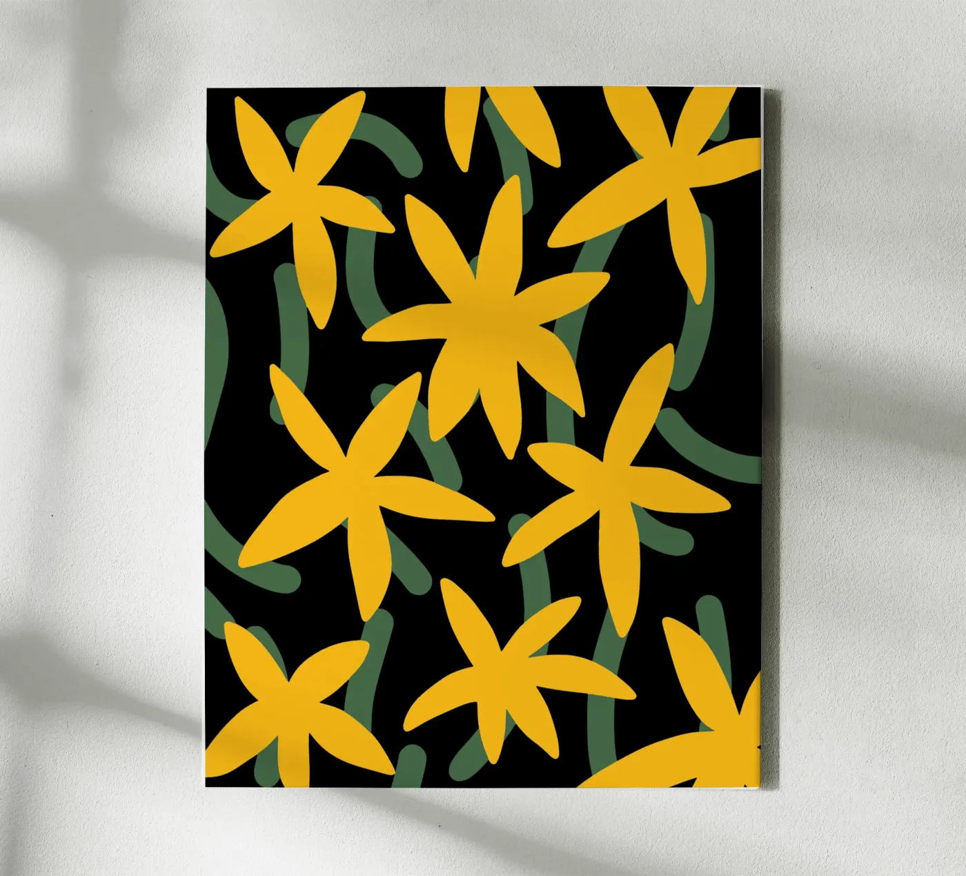Star flower pattern canvas by Little Dean