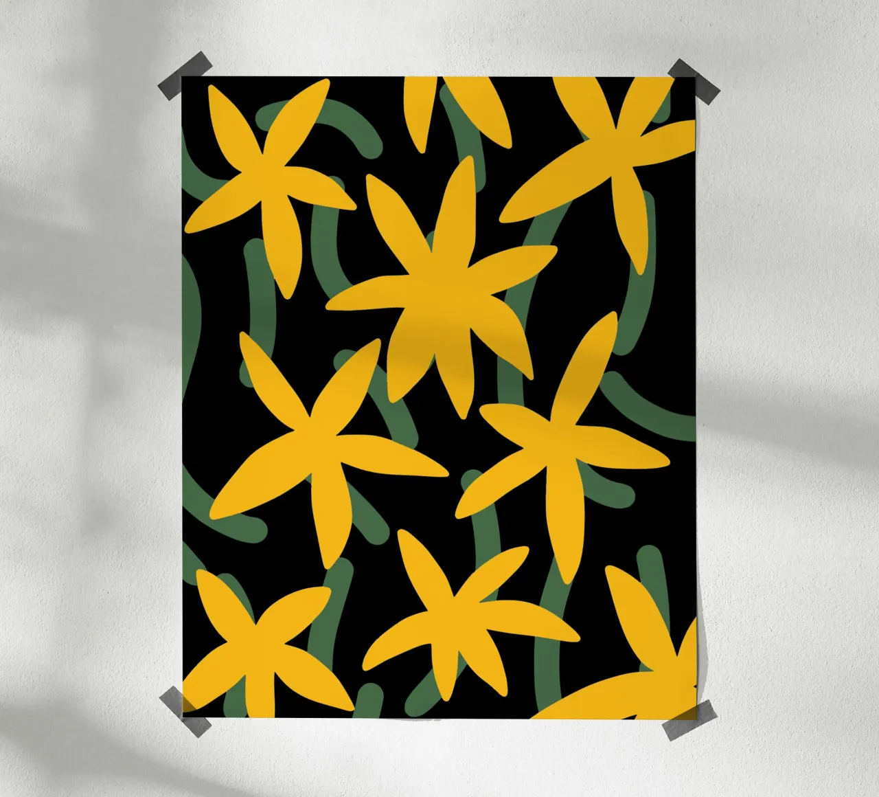 Star flower pattern poster by Little Dean