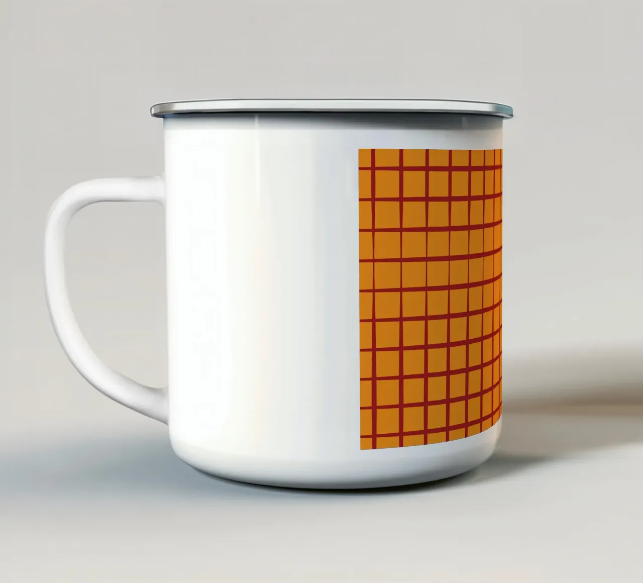 Line retro note tazza in smalto da galihstudio