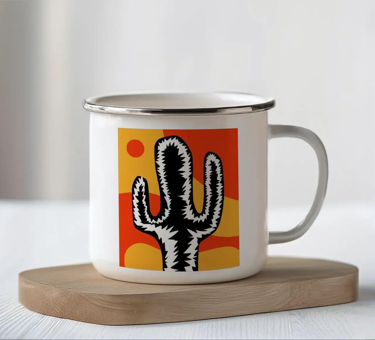 Cactus eclettici tazza in smalto da Little Dean