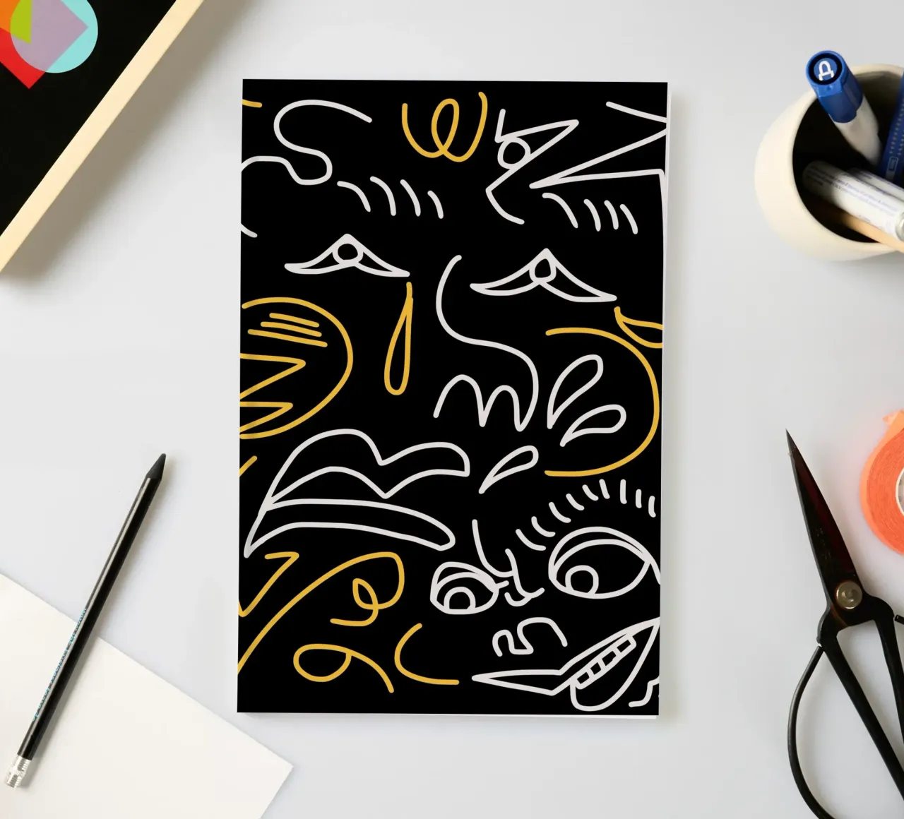 Maximalist line art 19 notebook by Little Dean