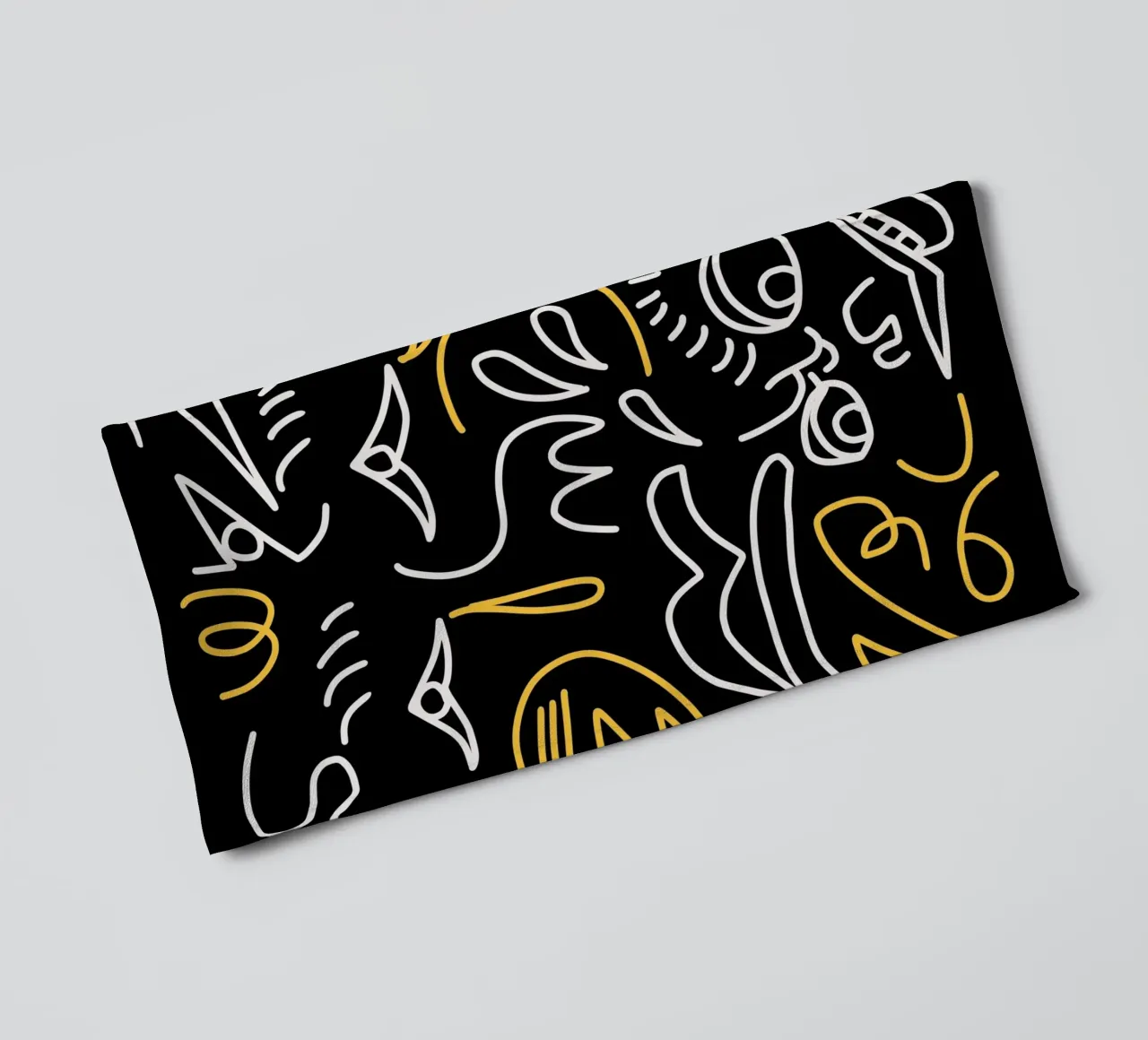 Maximalist line art 19 towel by Little Dean