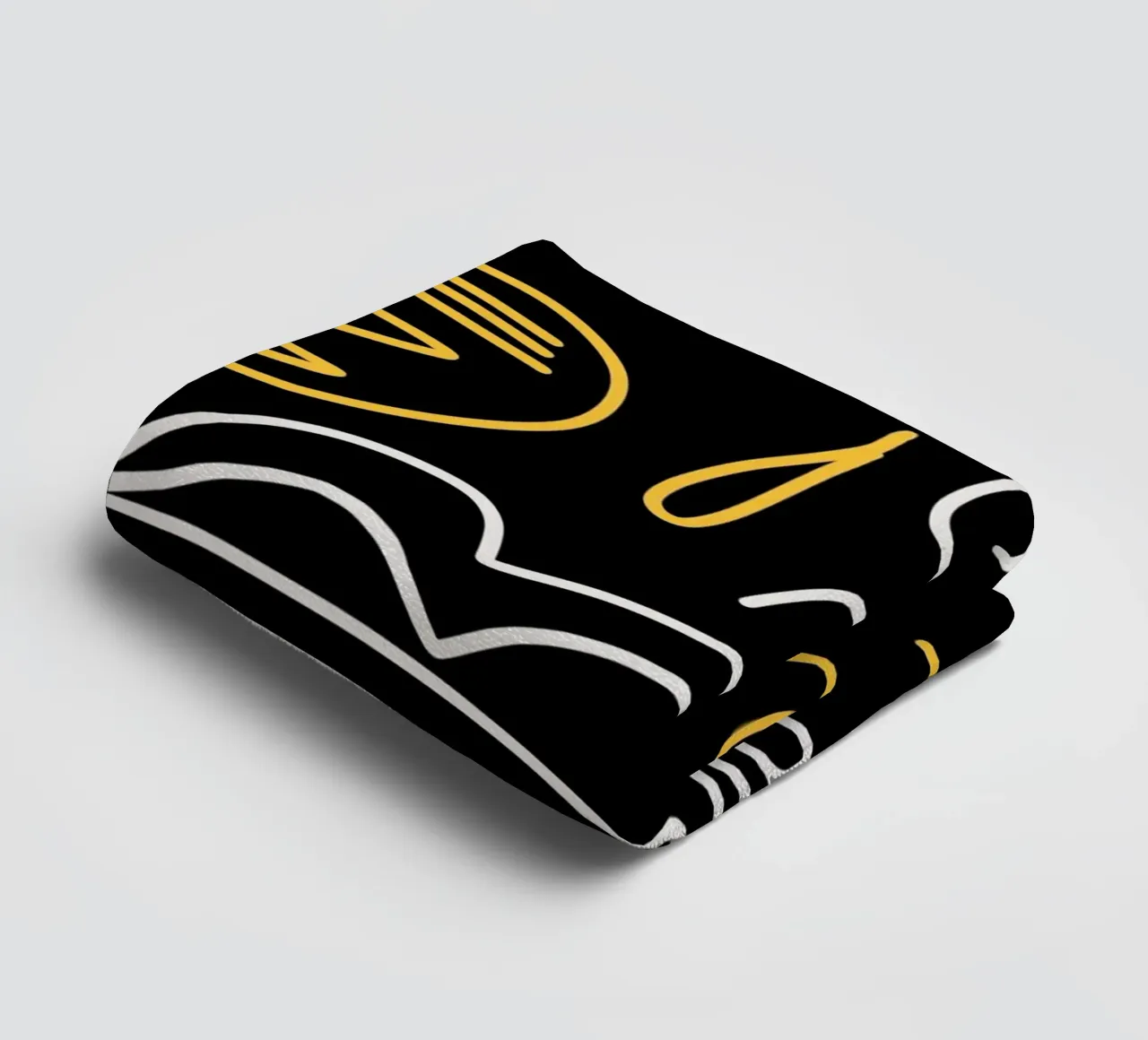 Maximalist line art 19 towel by Little Dean