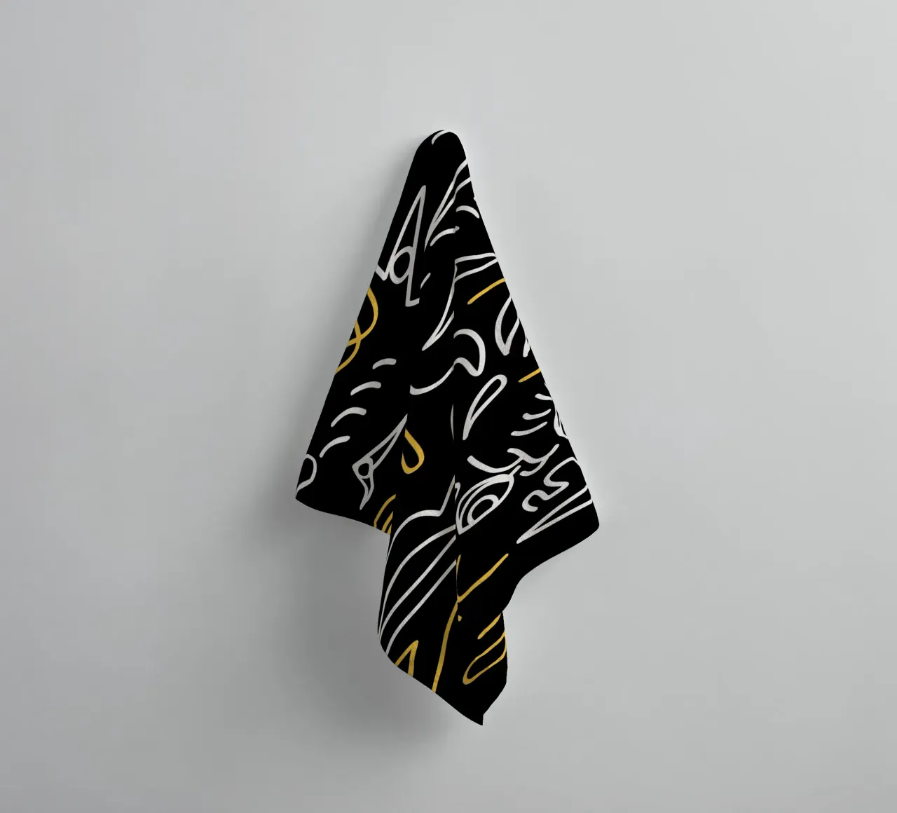 Maximalist line art 19 towel by Little Dean