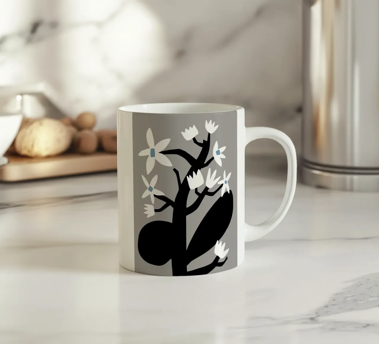 Stella grigia in fiore tazza in ceramica da Little Dean