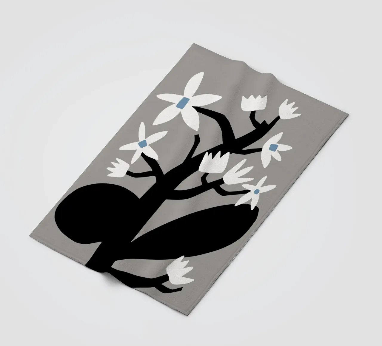 Stella grigia in fiore coperta in pile da Little Dean