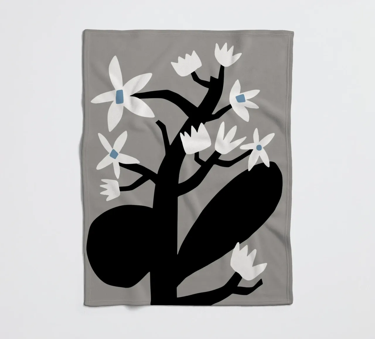Stella grigia in fiore coperta in pile da Little Dean