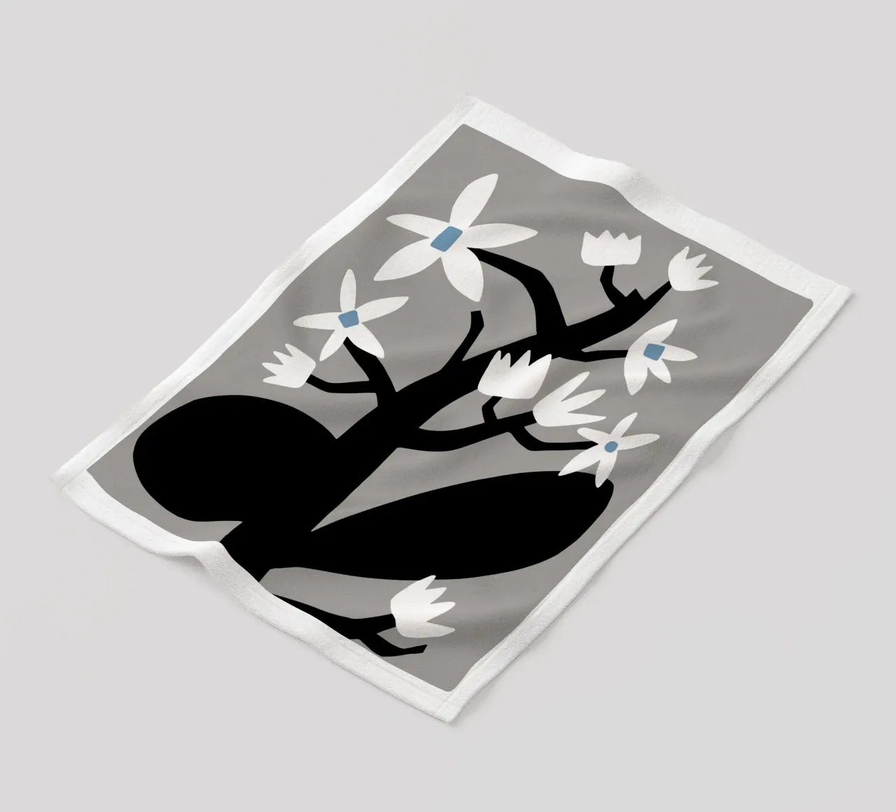 Stella grigia in fiore coperta in pile da Little Dean