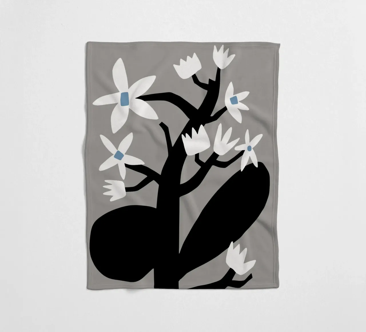 Stella grigia in fiore coperta in pile da Little Dean