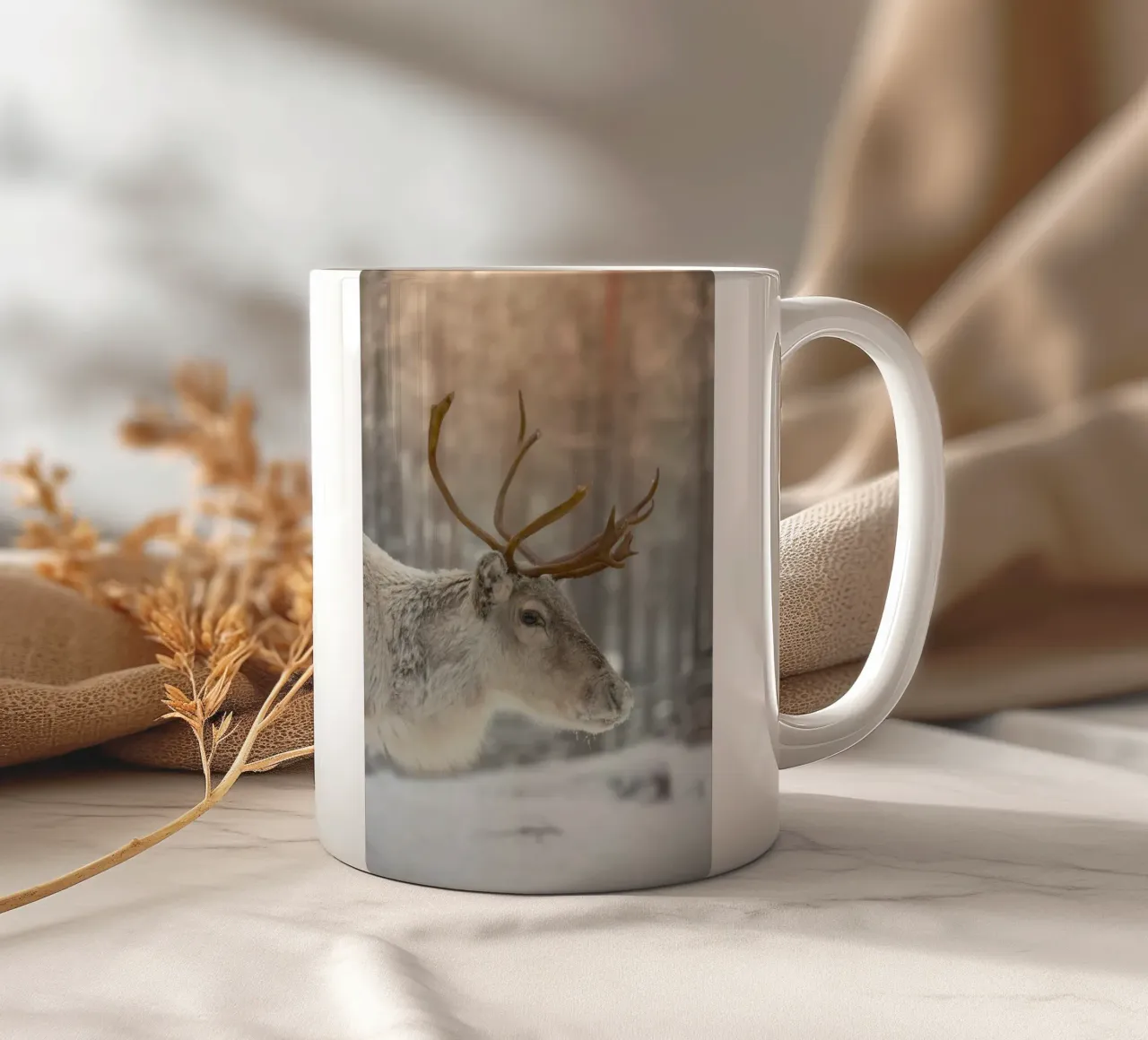 snow deer tazza in ceramica da Monel