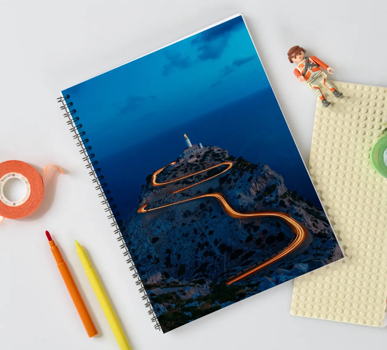 curve line way to the top spiral notebook by Fost