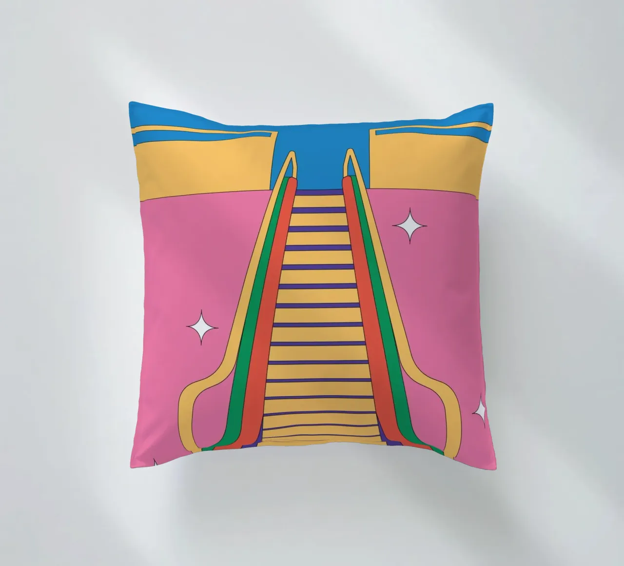 Design escalator retro coussin de Retro Boy Art
