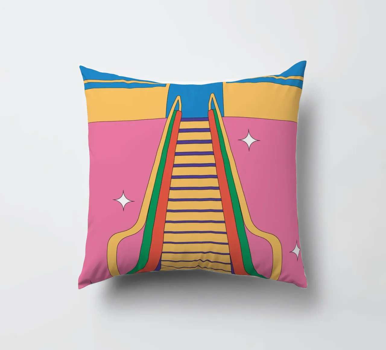 Design escalator retro coussin de Retro Boy Art